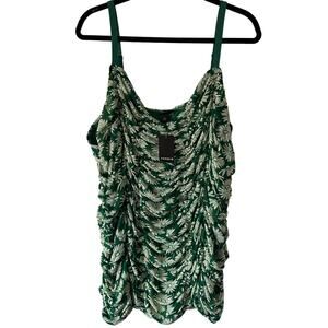 Torrid Women's Plus Size Green Floral Print Shirred Cami Top - Size 5 - NWT
